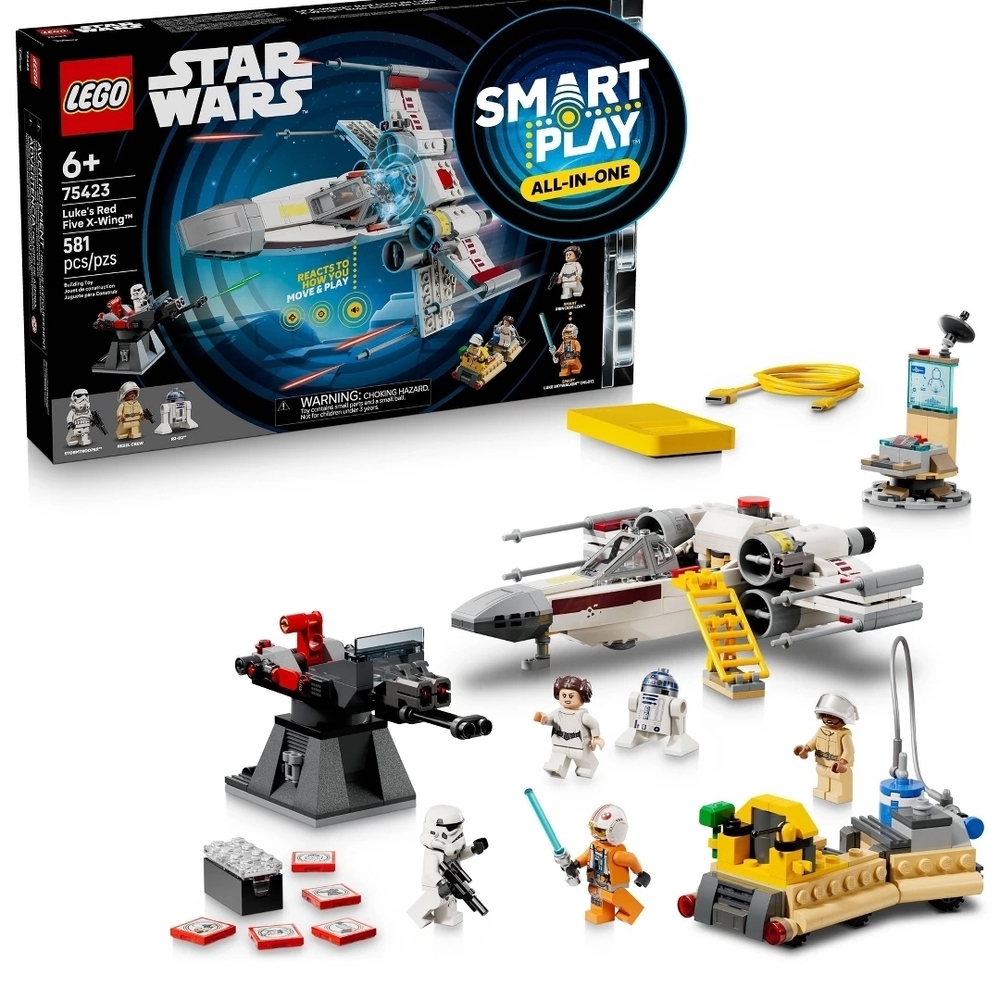 Lego Star Wars Luke's Red Five X-wing - White, Red, Yellow, Gray, Black